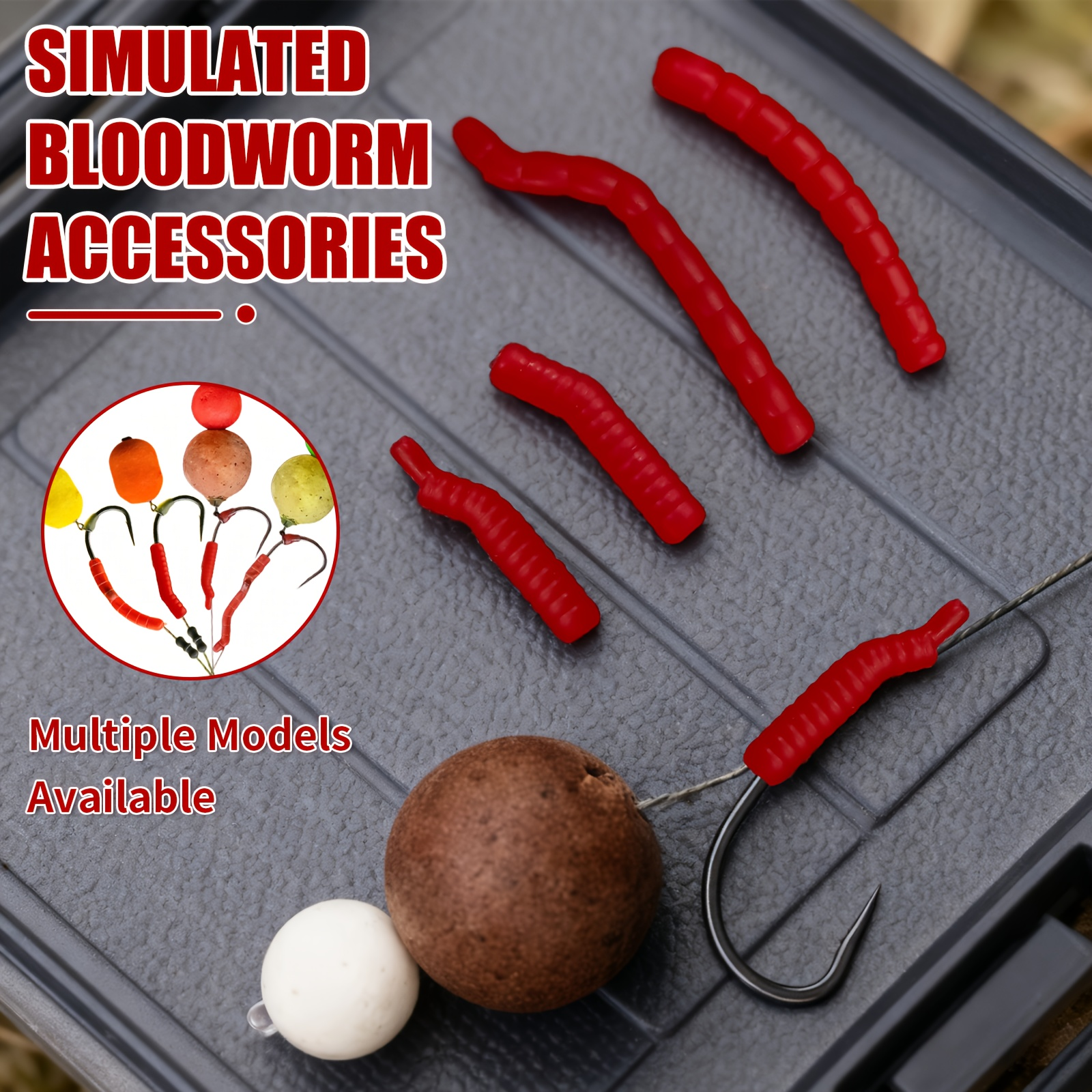 Red Artificial Bloodworm Hook  - Aglaonema Red recension och pris