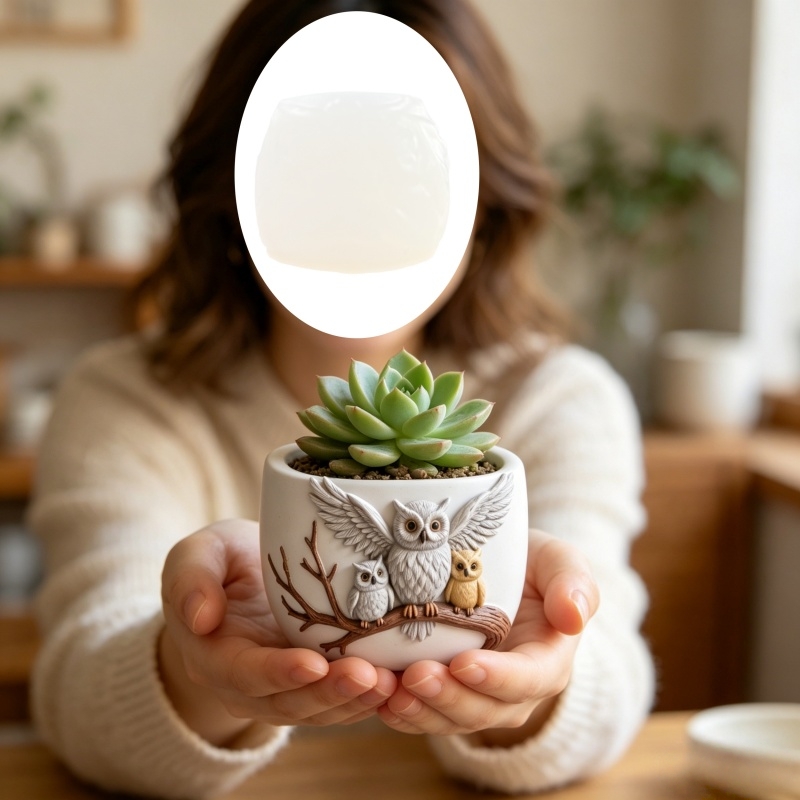 The owl standing on the branch - Echeveria Succulent recension och pris
