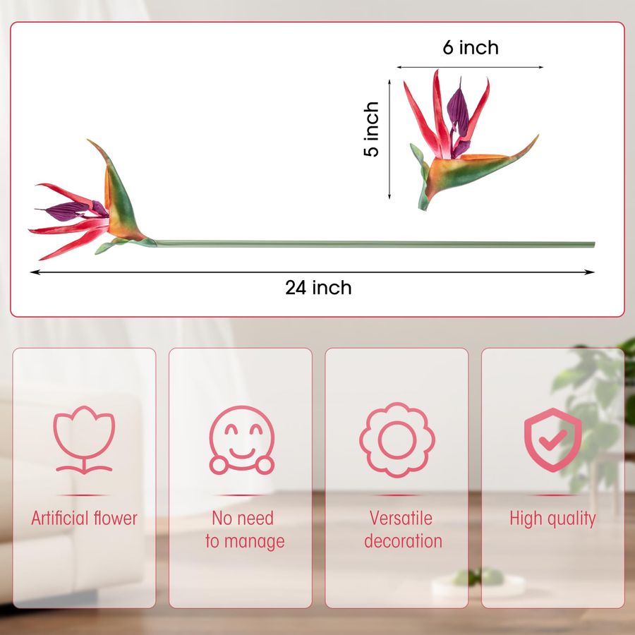 12 Pcs Bird of Paradise Artifi - Bird Paradise Strelitzia recension och pris