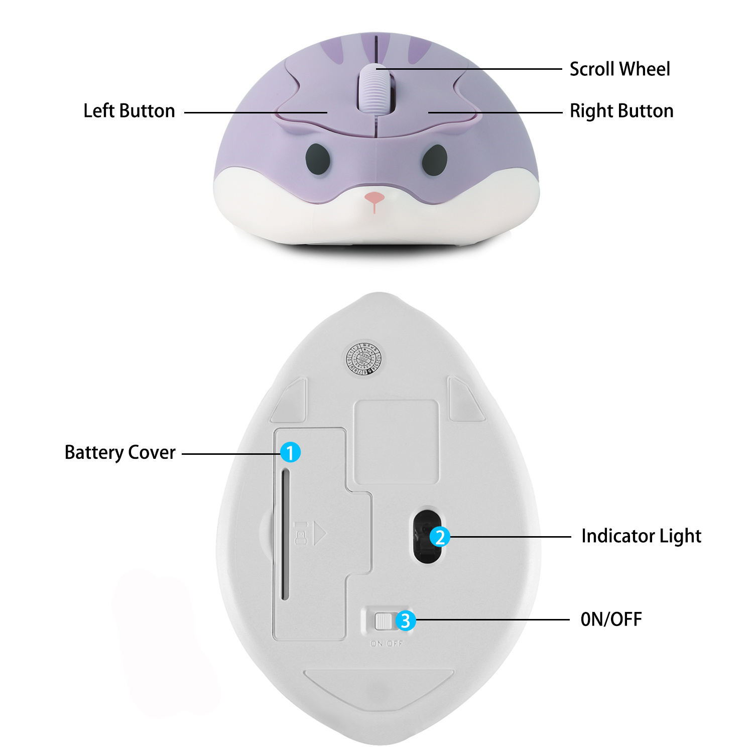 2.4G Wireless Mouse Purple Ham - Tradescantia Purple recension och pris