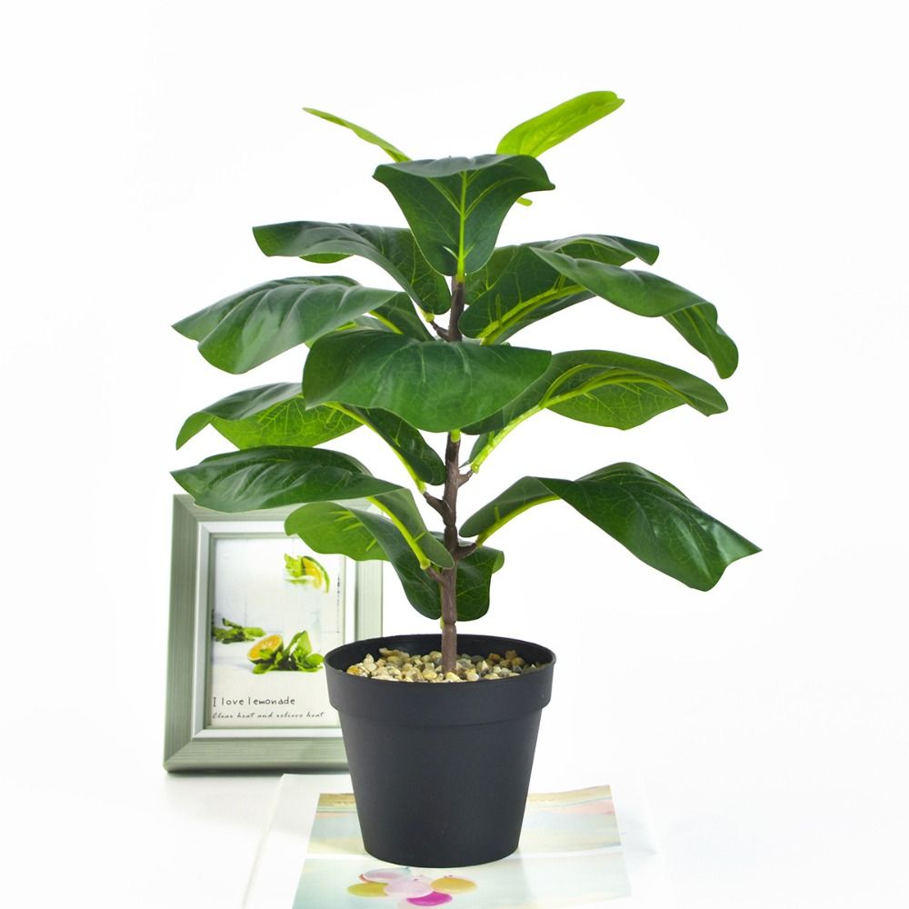 Large Artificial Fiddle Leaves - Ficus Lyrata Tree recension och pris