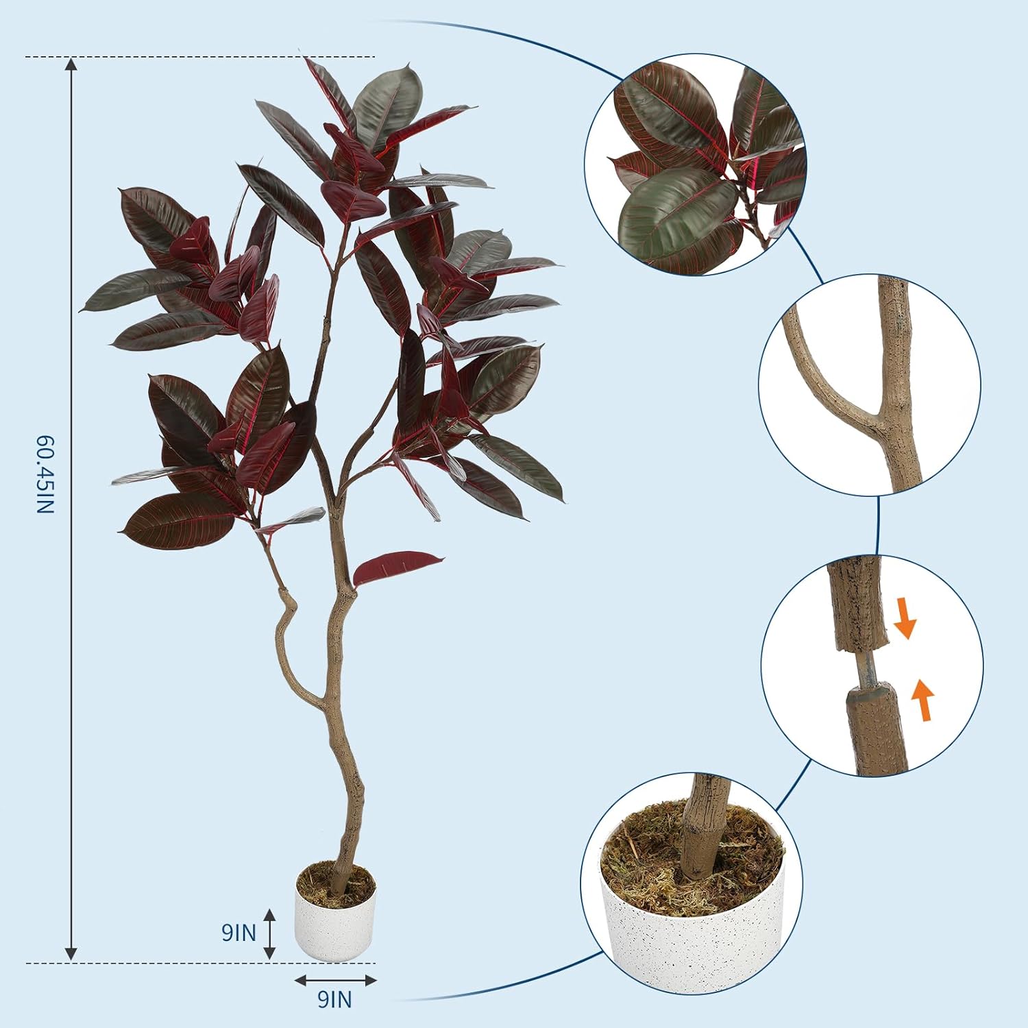 Artificial Fiddle Leaf Fig Tre - Ficus Lyrata Tree recension och pris