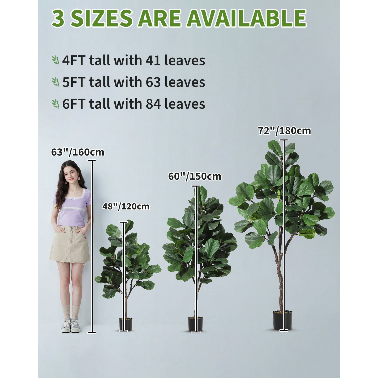 Artificial Fiddle Leaf Fig Tre - Ficus Lyrata Tree recension och pris