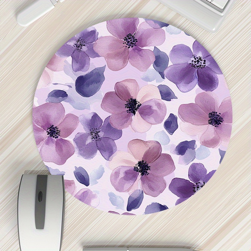1pc Purple Floral Round Mouse  - Tradescantia Purple recension och pris