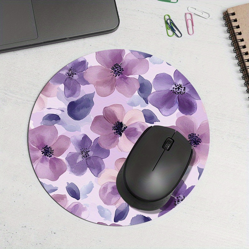 1pc Purple Floral Round Mouse  - Tradescantia Purple recension och pris