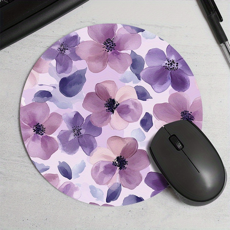 1pc Purple Floral Round Mouse  - Tradescantia Purple recension och pris