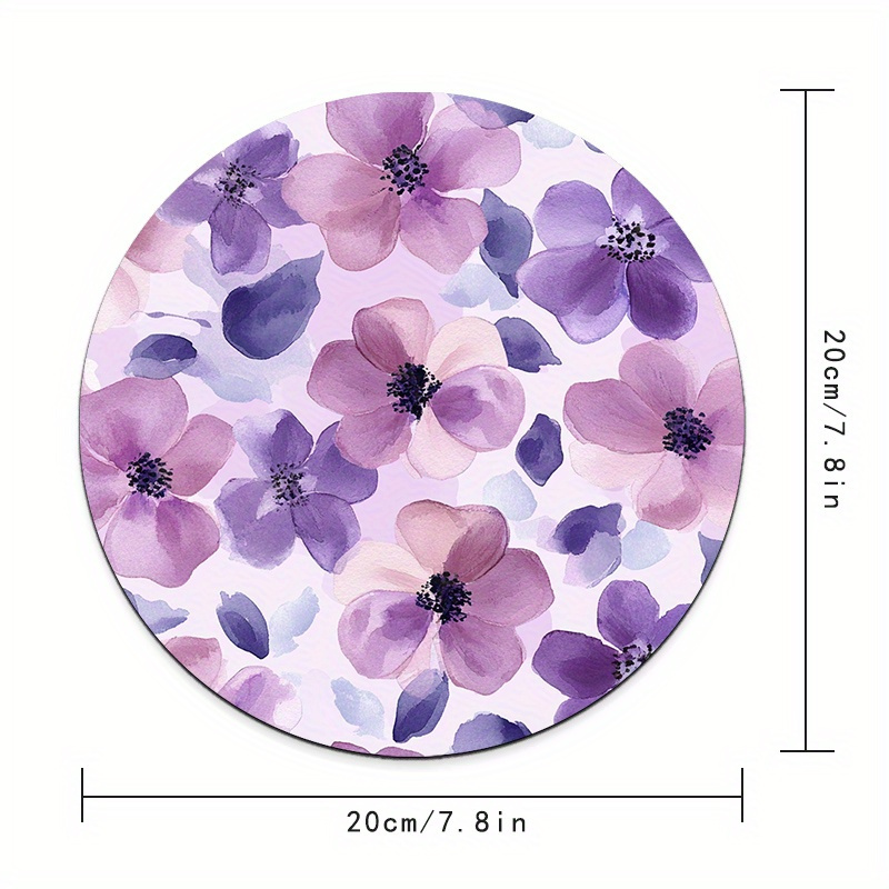 1pc Purple Floral Round Mouse  - Tradescantia Purple recension och pris