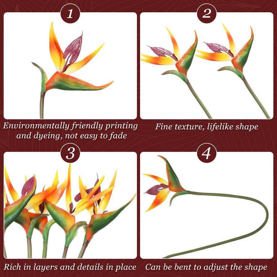 12 Pcs Bird of Paradise Artifi - Bird Paradise Strelitzia recension och pris