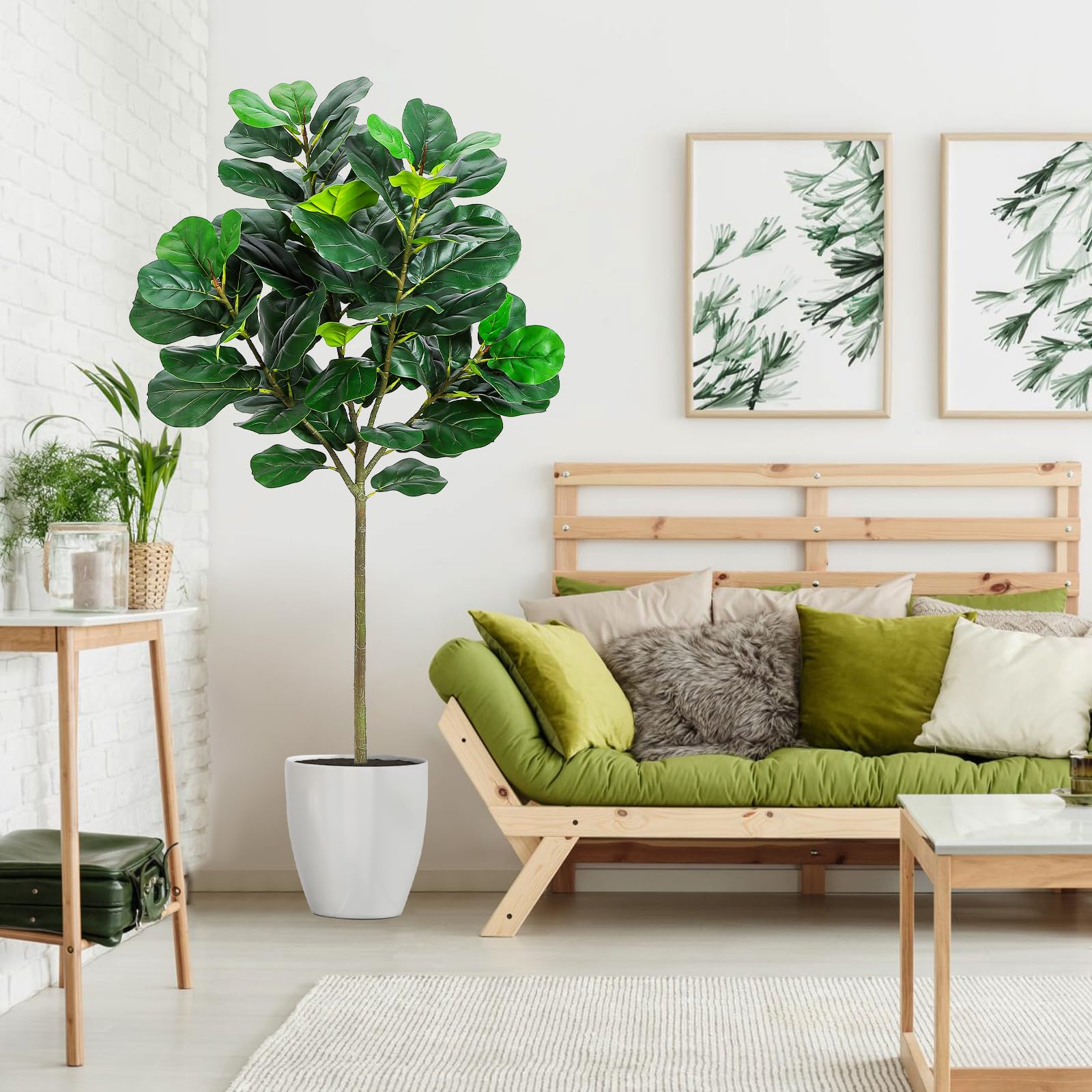 GlowSol 5.2 Ft Artificial Fidd - Ficus Lyrata Tree recension och pris