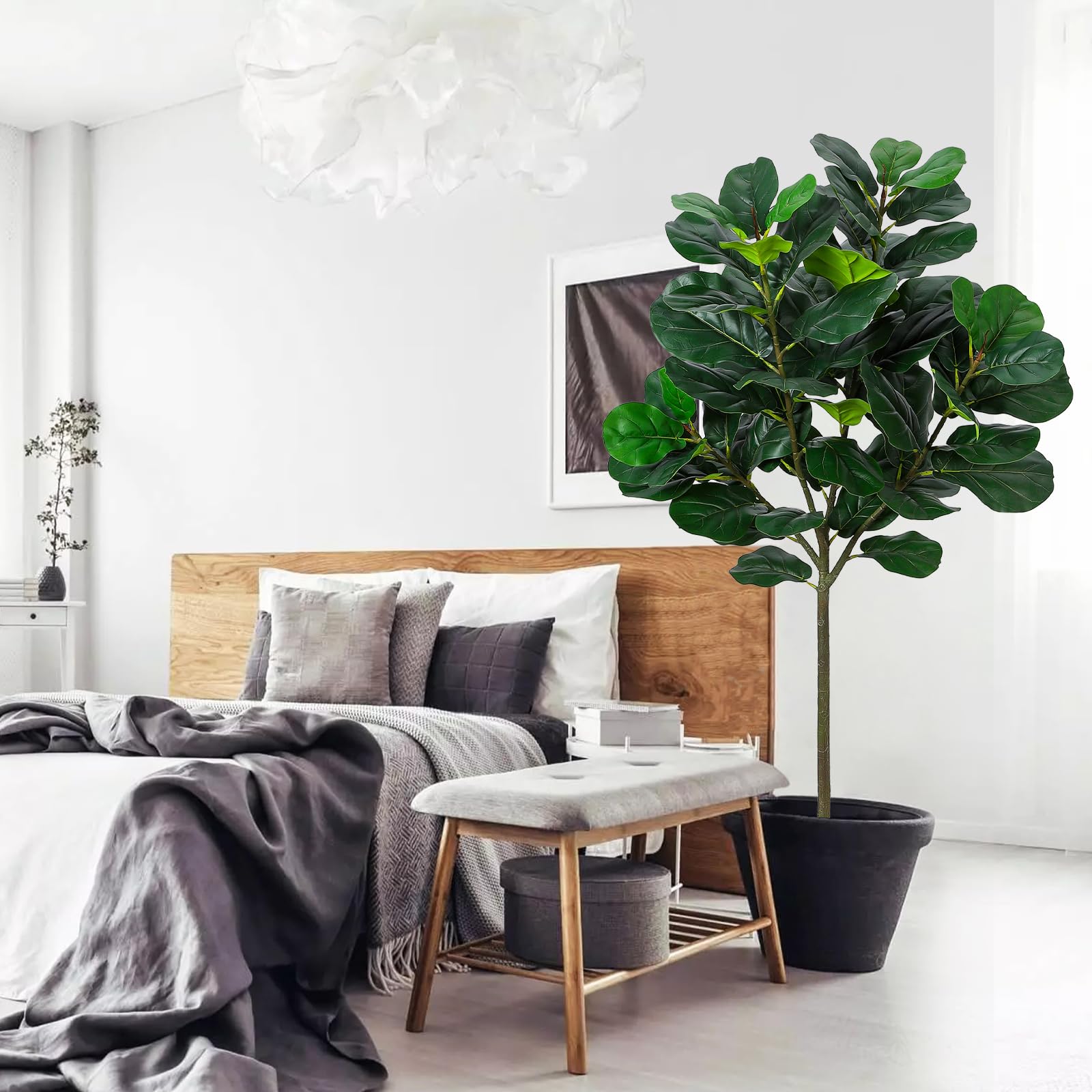 GlowSol 5.2 Ft Artificial Fidd - Ficus Lyrata Tree recension och pris
