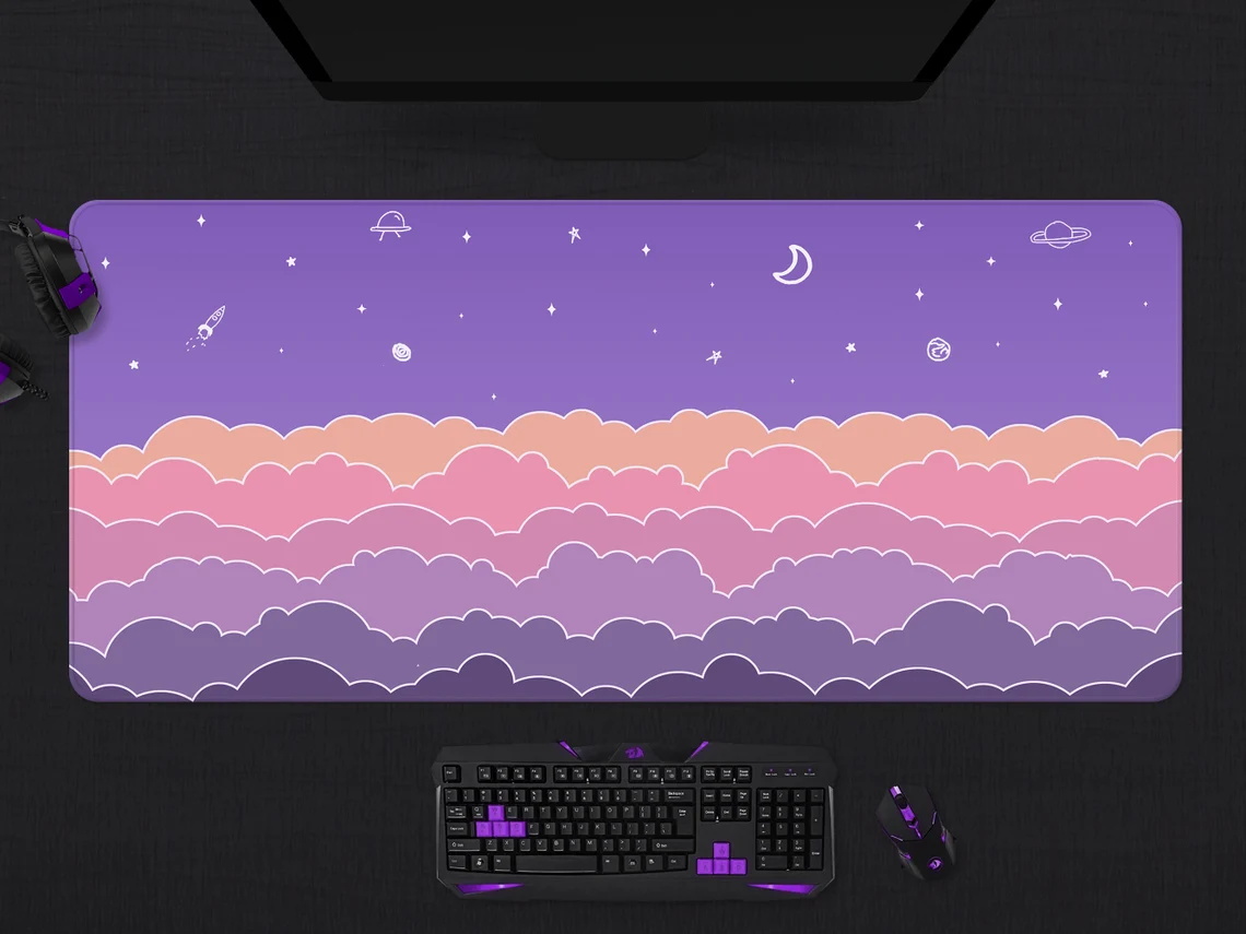 Kawaii Deskmat purple Cute Mou - Tradescantia Purple recension och pris