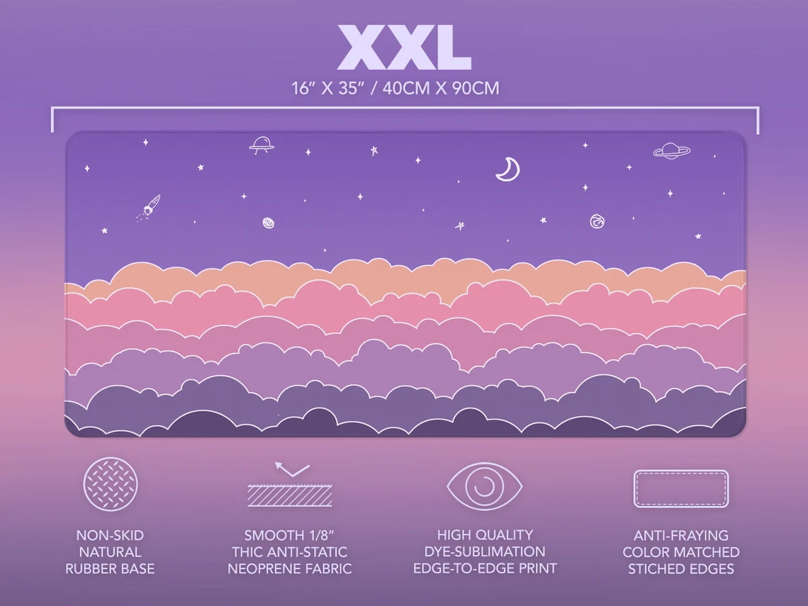 Kawaii Deskmat purple Cute Mou - Tradescantia Purple recension och pris