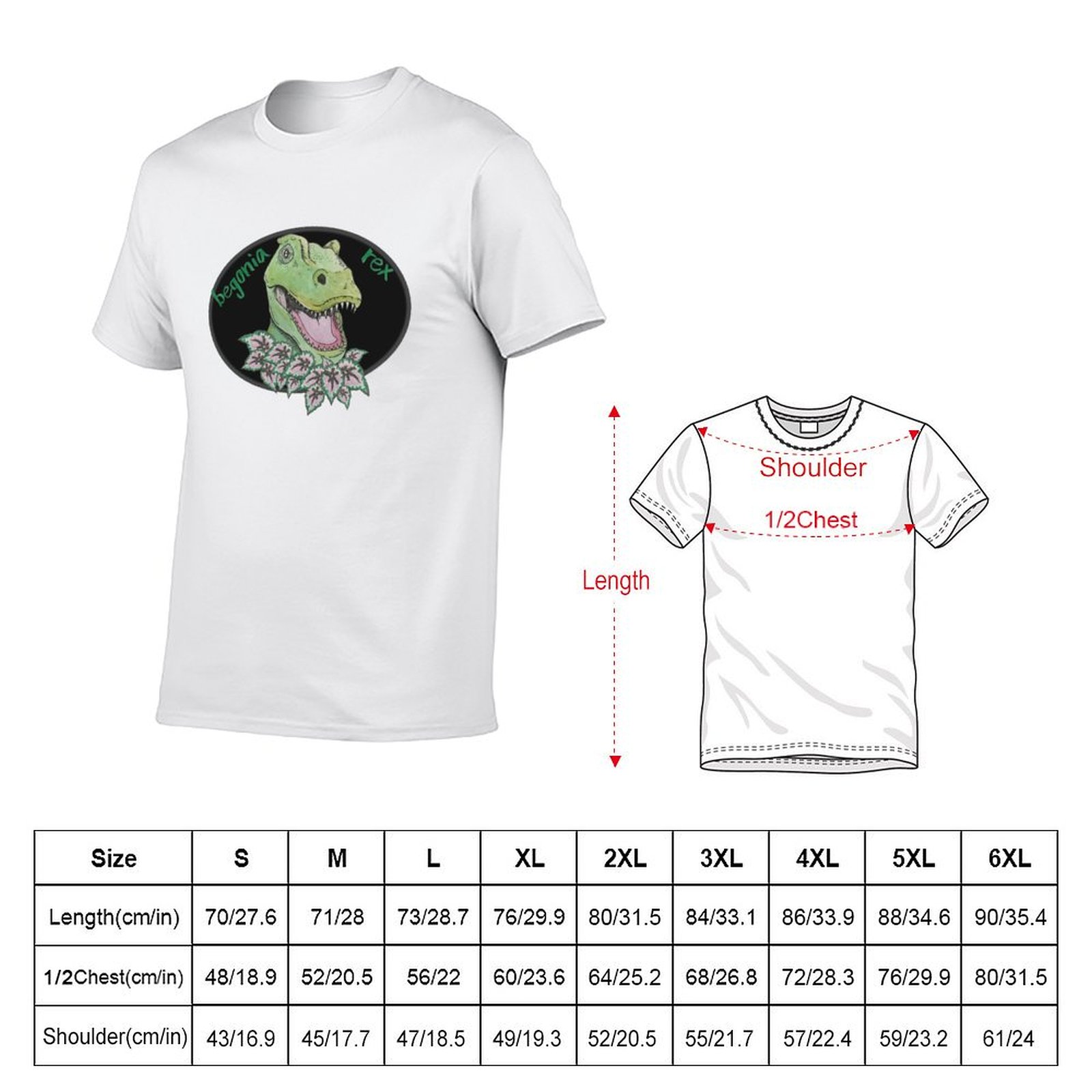 T rex begonia T-Shirt cotton t - Begonia Rex recension och pris