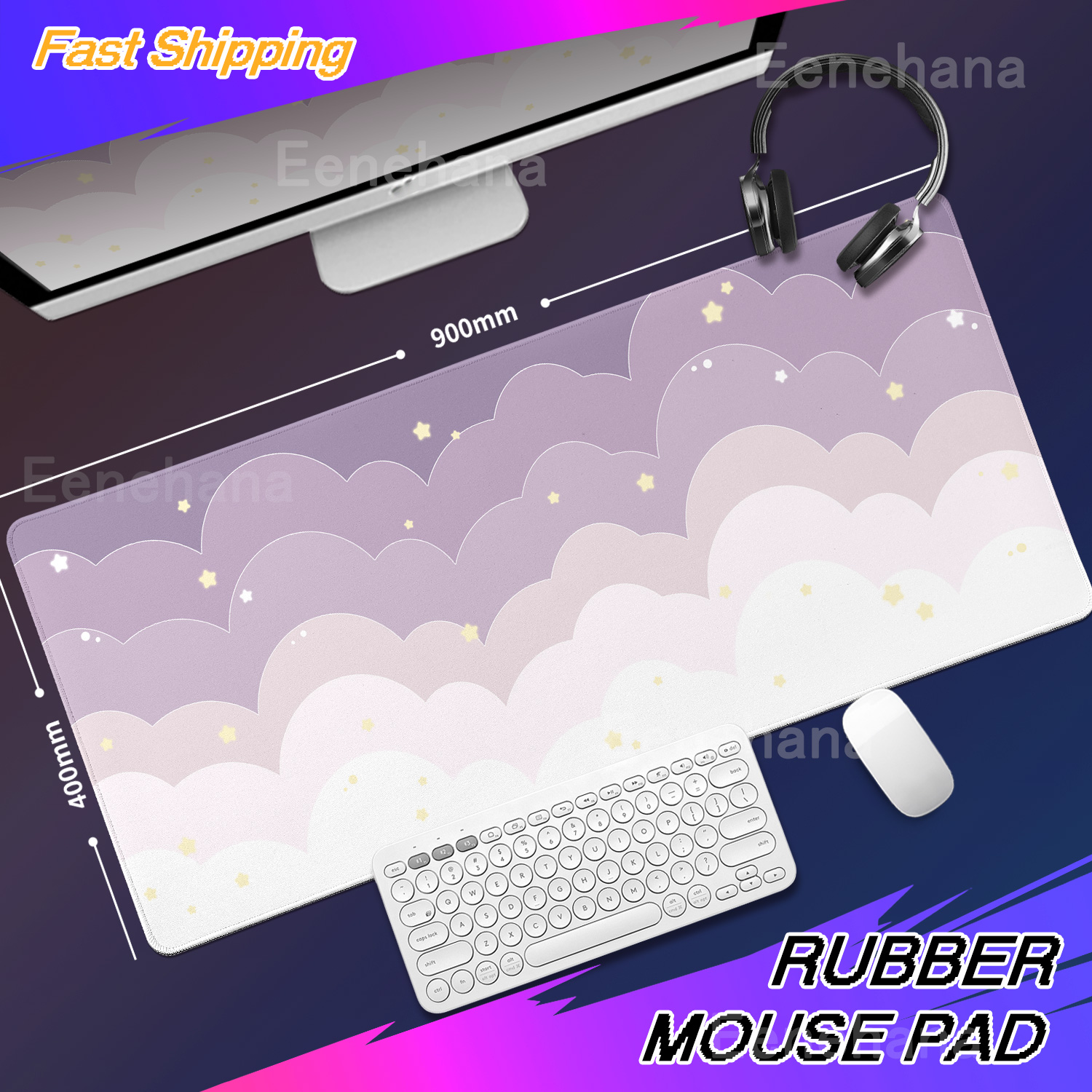 Light Blue Pink Clouds Desk Ma - Tradescantia Purple recension och pris