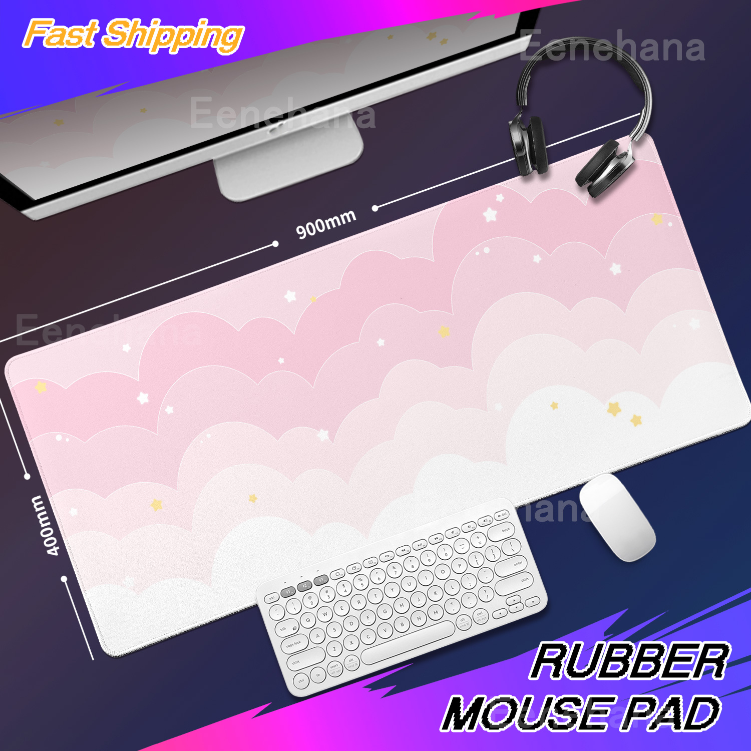 Light Blue Pink Clouds Desk Ma - Tradescantia Purple recension och pris